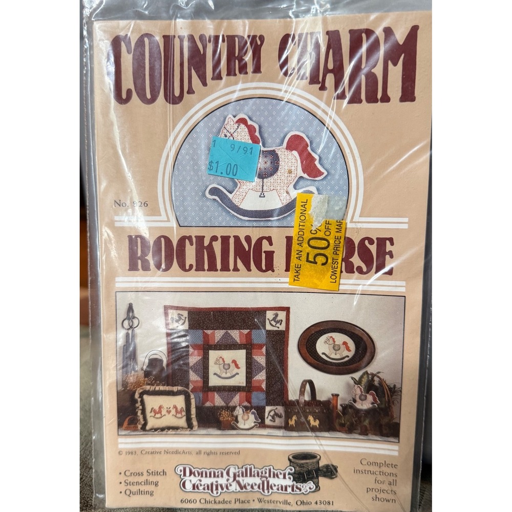 Vintage 1983 Donna Gallagher Creative‎ NeedleArts Rocking Horse Pattern 826